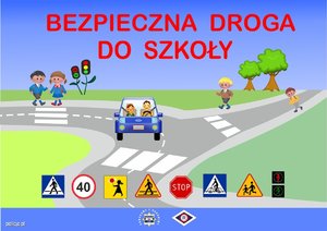 Rysunek przedstawiający drogę do szkoły