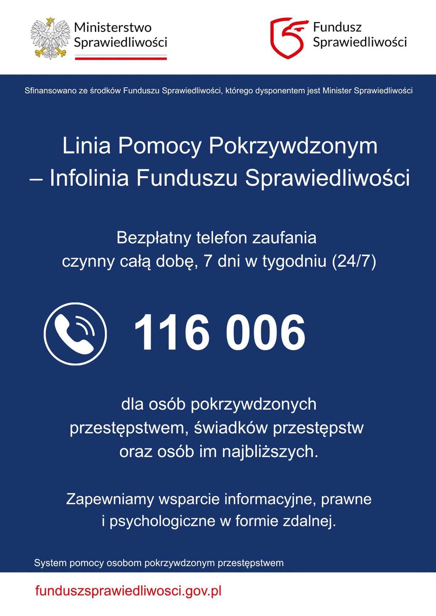 Działa ogólnopolska Linia Pomocy Pokrzywdzonym